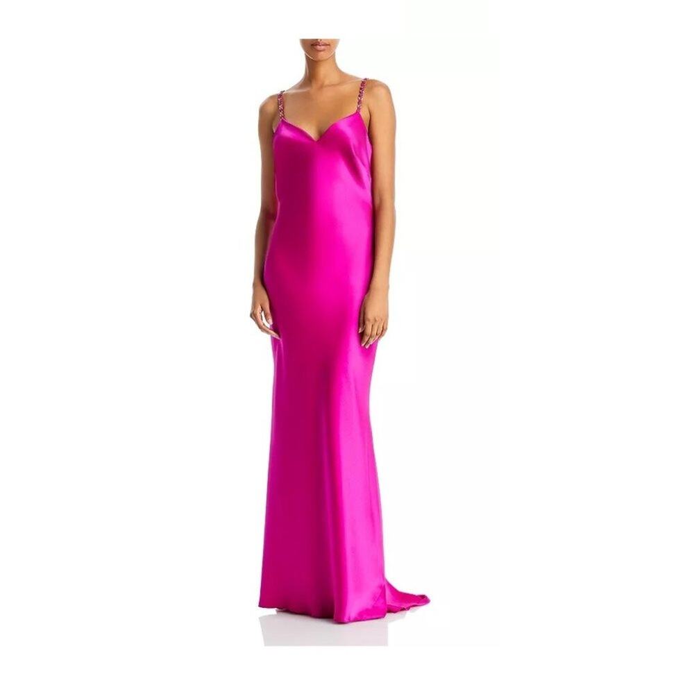 NWT$328 AQUA Satin Cowl Open Back Gown - 100% Exclusive size 4
